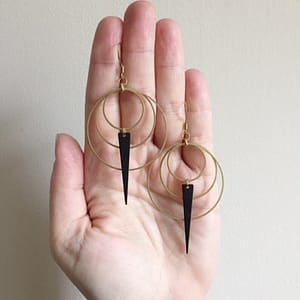 New-Gothic-Modernist-Metal-Loop-Earrings-Drop-Black-and-Gold-Colour-Phase-Boho-Hippie-Summer-Long New Gothic Modernist Metal Loop Earrings Drop Black and Gold Colour Phase Boho Hippie Summer Long Jewelry Minimalism