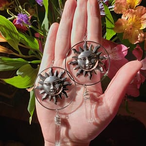 New-Handmade-Solar-Clear-Quartz-Earrings-Crystal-Point-Saturn-Earrings-Mystical-Earrings-celestial-Jewelry-Crystals-Healing New Handmade-Solar Clear Quartz Earrings,Crystal Point Saturn Earrings,Mystical Earrings,celestial Jewelry Crystals