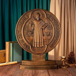 Nucia-s-Order-of-St-Benedict-Double-sided-Home-Counter-Church-St-Benedict-Ornament-Religious-Christian Nucia's Order of St. Benedict Double-sided Home Counter Church St. Benedict Ornament Religious Christian Catholic Saint