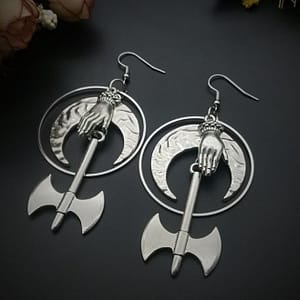 Pagan-Axe-Crescent-Moon-Dangle-Earrings-Occult-Gothic-Jewelry Pagan Axe Crescent Moon Dangle Earrings Occult Gothic Jewelry