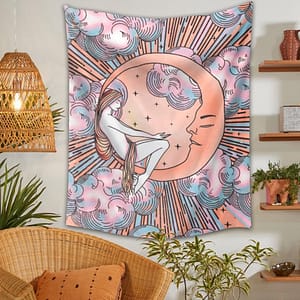 Psychedelic-Moon-Girls-Tapestry-Boho-Tarot-Tapestry-Tarot-Card-Tapestry-Wall-Hanging-Trippy-Divination-Beach-Mat Psychedelic Moon Girls Tapestry Boho Tarot Tapestry Tarot Card Tapestry Wall Hanging Trippy Divination Beach Mat Sun