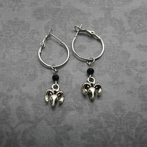 Ram-head-earrings-silver-colour-gothic-style-hoops-occult-jewelry-satanic-baphomet-ram-skull-fashion-novelty Ram head earrings silver colour gothic style hoops occult jewelry satanic baphomet ram skull fashion novelty