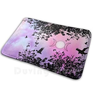 Raven-Tree-Soft-Non-Slip-Mat-Rug-Carpet-Cushion-Watercolour-Raven-Triple-Goddess-Moon-Wicca-Pagan Raven Tree Soft Non-Slip Mat Rug Carpet Cushion Watercolour Raven Triple Goddess Moon Wicca Pagan Crow