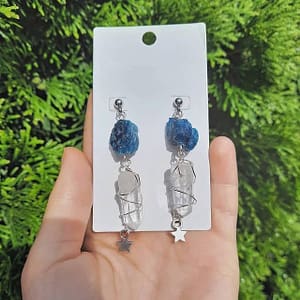 Raw-Crystal-Quart-Ear-Studs-Star-Charm-Earrings-Gemstone-Earrings-boho-Jewelry Raw Crystal Quart Ear Studs | Star Charm Earrings Gemstone Earrings |boho Jewelry