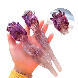 S40db24cb80854067bd7aa28268e49c70N Natural Brazilian Amethyst Hand carving Crystal handicraft ornaments Rose