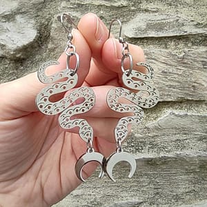 Sacred-Snake-Earrings-Crescent-Moon-Earrings-Long-Stainless-Steel-Statement-Earrings Sacred Snake Earrings Crescent Moon Earrings Long Stainless Steel Statement Earrings