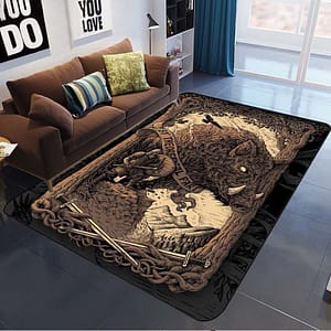 Sf27f53344d64442aa063cde0976738c5G Viking Odin Wolf Rug Viking Norse Mythology Large Rugs Area Rug Comfortable Carpet Floor Mat Rugs for Bedroom Printed