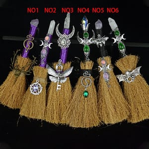 Sf94a1db6a54a4047bad79a35665e4ac45 Witch Altar Brooms Ritual Tool Good Luck Banish Evil Protection Amulet Wicca Gift