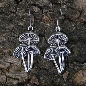 Silver-Mushroom-Earrings-Agaric-Mushroom-Plant-Jewelry Silver Mushroom Earrings Agaric Mushroom Plant Jewelry