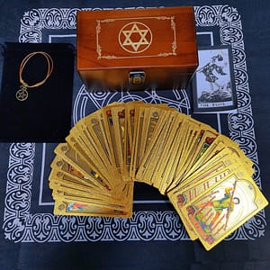Six-pointed-Star-Divination-Tarot-Card-Wooden-Box-Gift-Box-Pvc-Gold-Leaf-Table-Game-Prediction Six-pointed Star Divination Tarot Card Wooden Box Gift Box Pvc Gold Leaf Table Game Prediction Set Luxury Waterproof