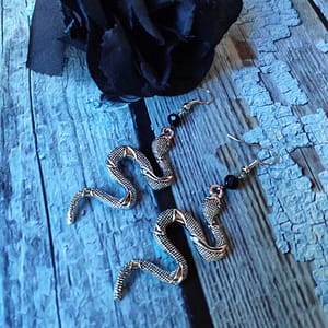 Snake-Earrings-black-glass-crystal-Gothic-jewelry-wicca-big-snake-pendant-weird-darkness-women-gift-fashion Snake Earrings black glass crystal Gothic jewelry wicca big snake pendant weird darkness fashion beautiful
