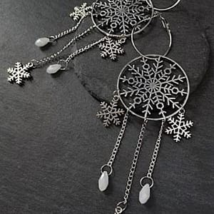 Snowflake-Hoops-Earrings-Festive-Earrings-Christmas-Earrings-Snowflake-Jewellery-Winter-Themed-Jewellery Snowflake Hoops Earrings, Festive Earrings, Christmas Earrings, Snowflake Jewellery, Winter Themed Jewellery