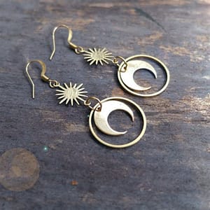 Star-sun-and-moon-universe-earrings-long-magical-crescent-dangle-made-from-raw-brass-witch-jewelry Star sun and moon universe earrings long magical crescent dangle made from raw brass witch jewelry Fashion Classical