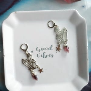 The-Crystal-Power-Earrings-with-Amythest-Points-Hypoallergenic-magic-Celestial-Jewelry-Witch-Theme-Earrings The Crystal Power Earrings with Amythest Points, Hypoallergenic,magic Celestial Jewelry Witch Theme Earrings