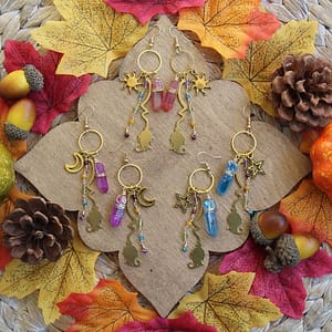 The-Sun-Moon-and-Stars-Sunburst-Quartz-Crystal-Witchy-Earrings-Moon-Celestial-Earrings The Sun Moon and Stars Sunburst Quartz Crystal Witchy Earrings Moon Celestial Earrings