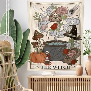 The-Witch-Tarot-Card-Tapestry-Wall-Hanging-Moon-Starry-Mushroom-Hippie-Bohemian-Tapestries-Psychedelic-Witchcraft-Home The Witch Tarot Card Tapestry Wall Hanging Moon Starry Mushroom Hippie Bohemian Tapestries Psychedelic Witchcraft Home