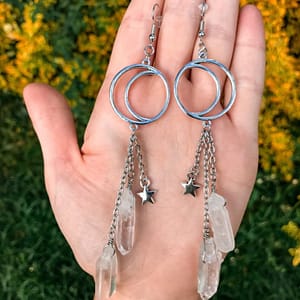 Triple-Crescent-Moon-Natual-Crystal-Stone-Dangle-Earrings-Gothic-Occulet-Witch-Jewery Triple Crescent Moon Natual Crystal Stone Dangle Earrings Gothic Occulet Witch Jewery
