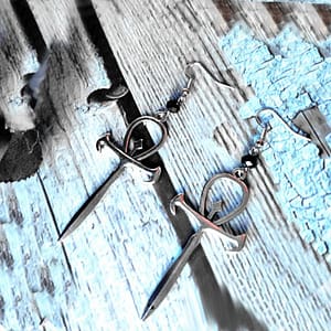 Vampire-Ankh-earrings-occult-black-glass-crystal-gothic-dracula-pendant-symbol-Original-jewelry-gift-2020-Fashion Vampire Ankh earrings occult black glass crystal gothic dracula pendant symbol Original jewelry gift Fashion charm