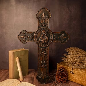 Virgin-Mary-Holding-Baby-Jesus-Cross-Solid-Wood-Carving-Christmas-Jesus-Christ-Nativity-Religious-Character-Catholic Virgin Mary Holding Baby Jesus Cross Solid Wood Carving Christmas Jesus Christ Nativity Religious Character Catholic