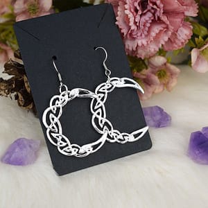 Witch-Crescent-Moon-Dangle-Earrings-Silver-Moon-Drop-Earrings-Pagan-Celestial-Jewelry Witch Crescent Moon Dangle Earrings Silver Moon Drop Earrings Pagan Celestial Jewelry