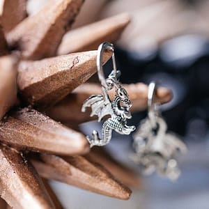 Womens-Mens-Dragon-Earrings-Hoop-Earrings-with-Charm-Celtic-Earrings-Medieval-Costume-Cartilage-Hoop-Tiny-Hoops Womens Mens Dragon Earrings - Hoop Earrings with Charm - Celtic Earrings - Medieval Costume - Cartilage Hoop - Tiny