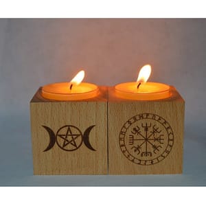 Wood-Altar-candle-holders-wooden-Candlestick-with-triple-moon-Viking-compass-runes-ritual-light-holders-witchcraft Wood Altar candle holders wooden Candlestick with triple moon Viking compass runes ritual light holders witchcraft