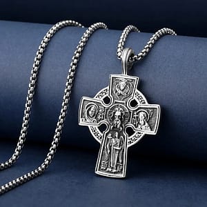 a12b06db565350a9788adfbde1806035 Vintage Pure Tin Cross Necklace Men Jesus Saint Benedict Exorcist Prayer Pendant Amulet Couple Religious Wishing