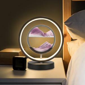 abd5a99f578b6b878ffdb0810e7980b8 Moving Sand Art Picture 3D Glass Deep Sea Sand round Framed Art Sandscape, Touch Control Bedside Lamp with USB Port, Table Modern Lamp for Bedroom Dimmable Nightstand Desk Lamps