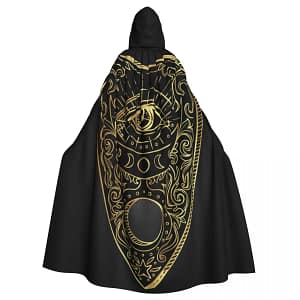 bed0eef38979f86304fd7883453ea8f0 Spirit Talking Board Hooded Cloak Polyester Unisex Witch Cape Costume Accessory