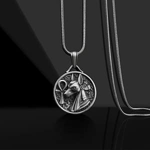 c015a30aa32232683f985b96d90791d7 Vintage Death God Anubis Pure Tin Necklace Hip Hop Men's Egyptian Anka Cross Horus Eye Pendant Amulet Party Jewelry Gift