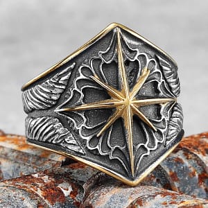 d0a1fec4e4dc2fd087a94d33f977344e Starry Ring 316L Stainless Steel Star Men Ring Punk Rock Rap