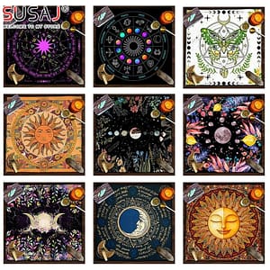 d332dde3d816408226e570aee1a6d6c3 s Tarot Card Tablecloth Altars Cloth Trees Of Life Tablecloth Astrology Divinations Non-Slip Mat Tapestry Home Decors