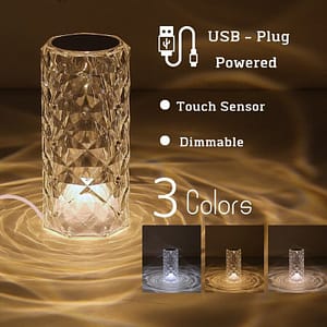 dc2a7664d9a89ec60c3129f664066d1e Crystal Table Lamp for Bedroom 16 Colors Touch/Remote Dimmable Night Light USB LED Bedside Diamond Rose Lamp