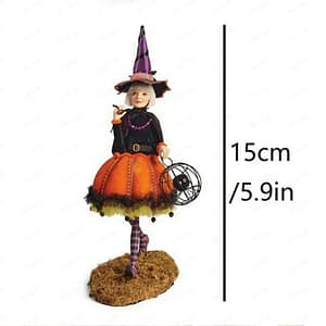 e287eeff14620d084ebe5e548aafccb8 Halloween Witch Statue Hand Painted Figurine Mini Toy Crafts Creative Desktop Ornament for Home Living Room Bedroom Decoration