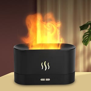 e3d1140a597317527f4f9bfdb4f8e97f 180Ml Flame Air Humidifier Essential Oil Diffuser, 3D USB 7 Color Light Aroma Diffuser for Home, Office, Spa, Gym