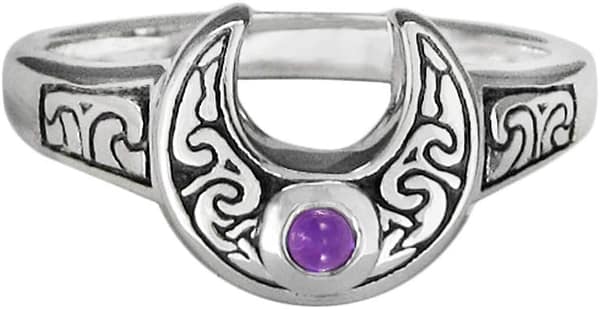 516dIKmOFHL._AC_SL1000 Amethyst Celtic Ring – Sterling Silver Crescent Moon Design by Paul Borda of Dryad Design